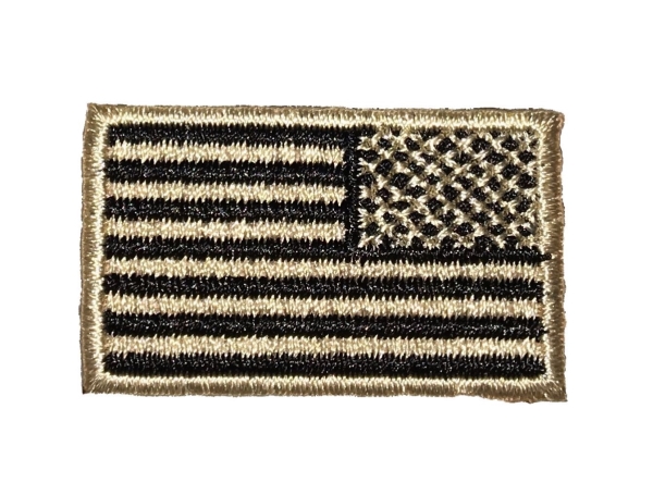 Reverse Small US Flag - Black/Tan