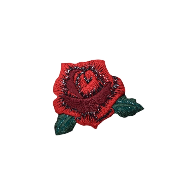Red Rose with Petals and Leaves
