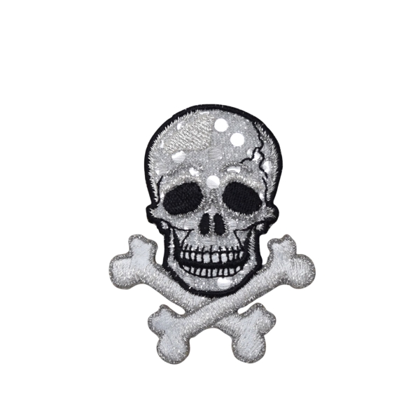 Skull with Crossbones - Silver Shimmery