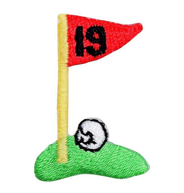 Small 19th Hole Golf Flag on Green