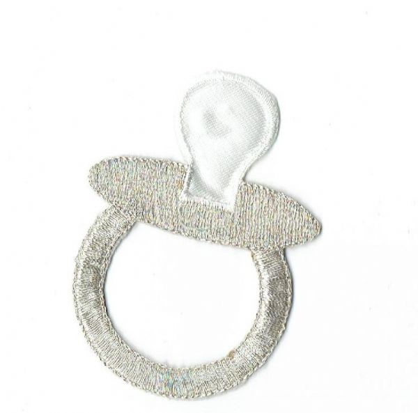 White and Silver Pacifier CLEARANCE