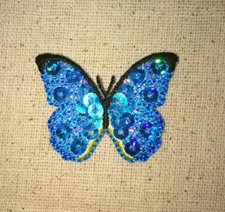 Small Blue Sequin Butterfly