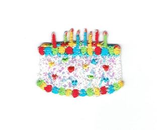 Mini White Confetti Shimmery Birthday Cake with Candles