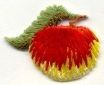 Red and Yellow Peach with Green Leaf