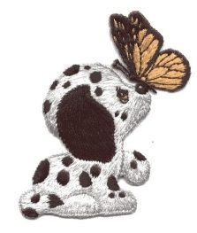Small Dalmatian Dog with Butterfly