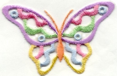 BUTTERFLY OPEN PASTEL IRON ON PATCH 240240-A