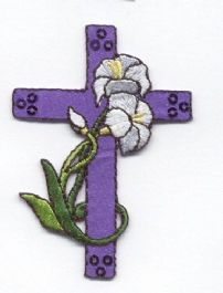 Purple Cross with White Lilies