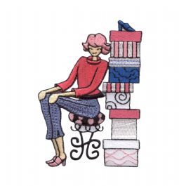 Shopping Lady with Boxes CLEARANCE