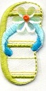 FLIP FLOP LIME GREEN SMALL IRON ON PATCH 696472-AR