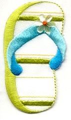 FLIP FLOP GREEN LARGE IRON ON PATCH 696473-AR