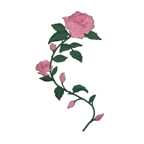 Pink Roses Curved Stem Facing Left