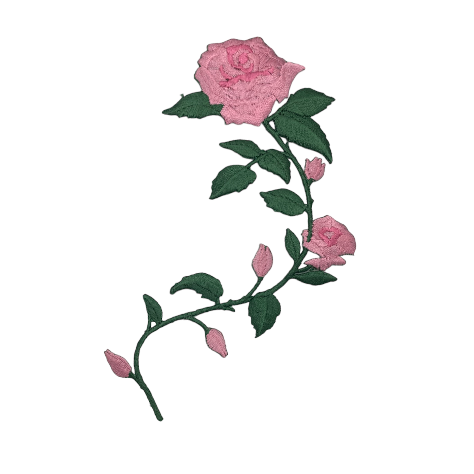 Pink Roses Curved Stem Facing Right