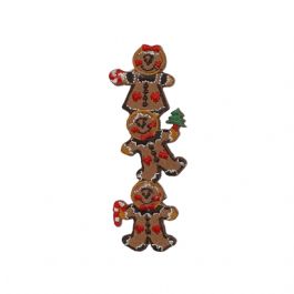 Gingerbread Man Stack Iron on Patch