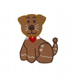Gingerbread Dog Iron on Patch