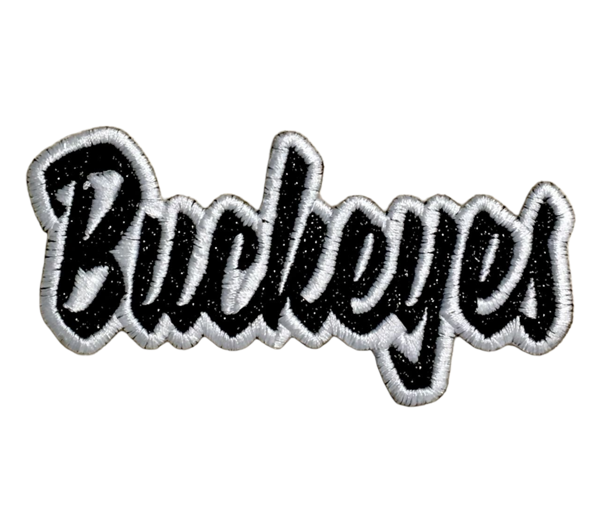 Buckeyes - 2x4 - Black Glitter/White
