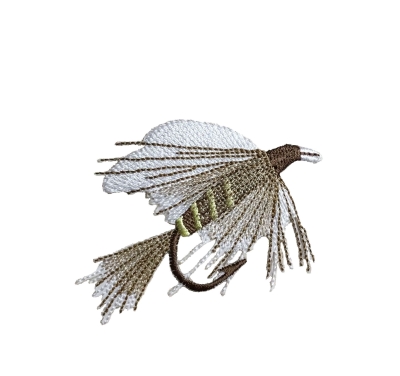 L Fly Fishing Lure - White/Brown - GRHE