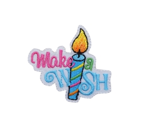 MAKE A WISH CANDLE IRON ON PATCH 1518600-A