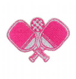Glitter Pickleball - Pink Embroidered Patch