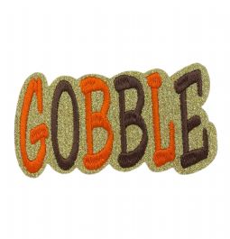 GOBBLE, Glitter Thanksgiving Patch