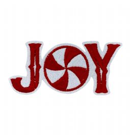 JOY with Peppermint, Glitter Christmas Patch