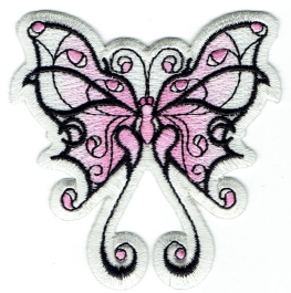 Tribal Butterfly - Pink/White