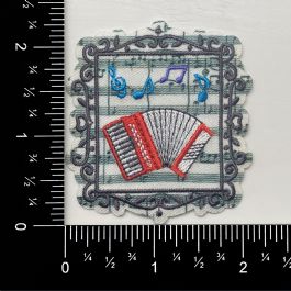 Accordion in Postage Stamp Frame