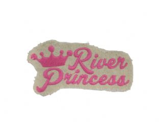 River Princess pink crown word patch 2.5 inch x 4.5 inch