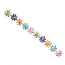 FLOWER DAISY STRIP IRON ON PATCH APPLIQUE 693775-A