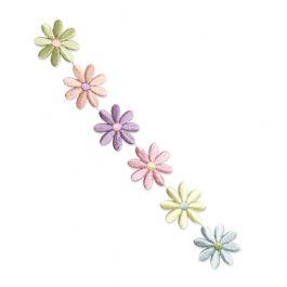 FLOWER LARGE DAISY STRIP PASTEL IRON ON PATCH APPLIQUE 693772-A