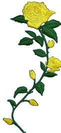 Yellow Roses Curved Stem Facing Right