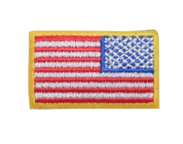 Reverse - Small - US Flag - Yellow Border