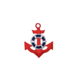 Red Anchor with Blue and White Preserver