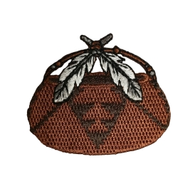 Woven Basket with Feathers