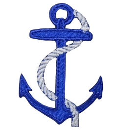 Small Blue Anchor with White Rope