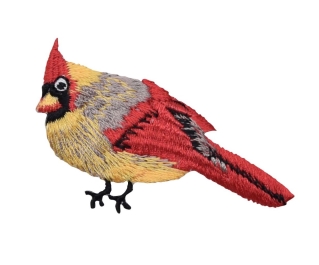 Red Female Cardinal Bird Facing Left