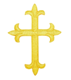 Yellow Fleur de Lis Cross Religious