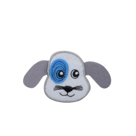 Puppy with Blue Patch Gray Ears Iron on Applique