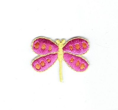 DRAGONFLY PINK WINGS WITH YELLOW IRON ON PATCH 682384-C
