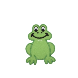 Childrens Smiling Green Felt Frog