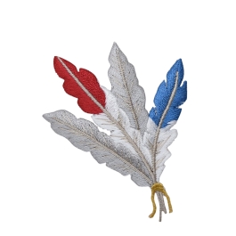 Indian Feathers - Red, White, Blue
