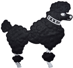 Large Black Poodle - Facing Right