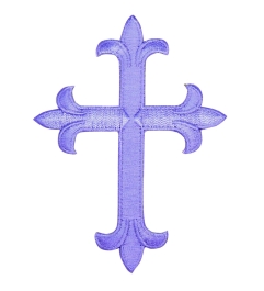 Lavender Purple Fleur De Lis Religious Cross