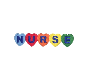 Nurse with Colorful Hearts