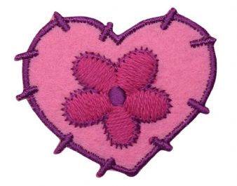 Pink Felt Heart with Daisy CLEARANCE