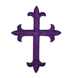 Purple Fleur De Lis Religious Cross