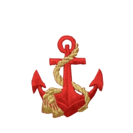 Nautical Red Anchor/Gold Rope