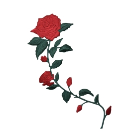 Red Roses Curved Stem Facing Left