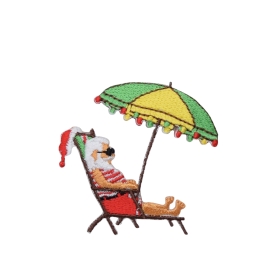 Santa Under Beach Umbrella