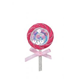 Sequin Pink Lollipop with Sheer Bow