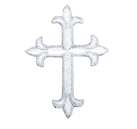 Silver Fleur De Lis Religious Cross